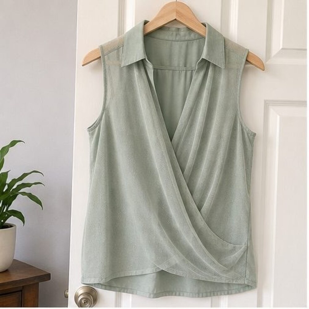 Sage Wrap Blouse